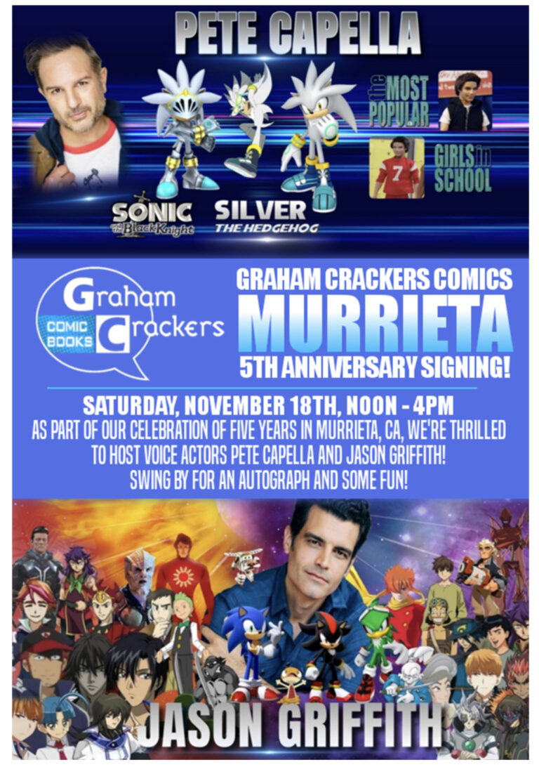 Voice actors Jason Griffith and Pete Capella appearing at Graham Crackers Comics in Murrieta, CA 11/18/2023